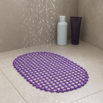 Tapete box banheiro antiderrapante com ventosa lilás 61x33cm Tapete box banheiro antiderrapante com ventosa lilás 61x33cm