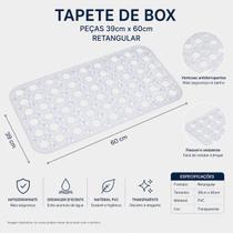 Tapete Box Banheiro Com Ventosas Antiderrapante Transparente 60x39 Tapete Box Banheiro Com Ventosas Antiderrapante Transparente 60x39