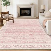 Tapete Brakki rosa lavável 160x230cm para sala de estar Tapete Brakki rosa lavável 160x230cm para sala de estar