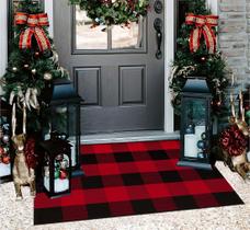 Tapete BUAGETUP Christmas Buffalo Plaid 61x89 cm Algodão