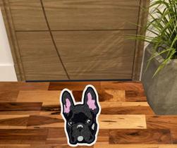 Tapete bull dog francês preto arte real, tapete de pets diferenciados.