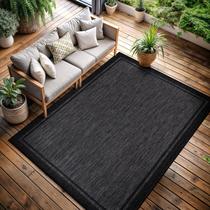 Tapete CAMILSON 274 x 366 cm para uso interno e externo, cinza-escuro e preto Tapete CAMILSON 274 x 366 cm para uso interno e externo, cinza-escuro e preto