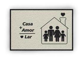 Tapete capacho 90x120cm personalizado CASA + AMOR = LAR