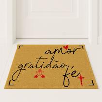 Tapete Capacho Amor Gratidão e Fé 60x40 Casa Entrada Lar Tapete Capacho Amor Gratidão e Fé 60x40 Casa Entrada Lar
