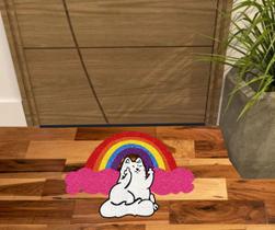 Tapete capacho arco iris gato divertido medida porta e para decoração,