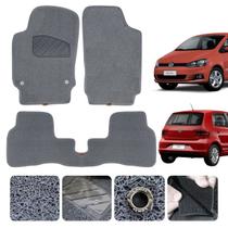 Tapete Capacho automotivo carro Fox 2017 a 2022 Cor Cinza Traseiro Inteirço Premium 3 peças