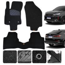 Tapete Capacho automotivo SUV Fastback 2024 2025 Cor Preta Traseiro Inteirço Premium 3 peças