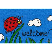 Tapete Capacho Azul Joaninha Welcome 60X40