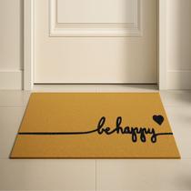 Tapete Capacho Be Happy Slim 70x30 - Ouro