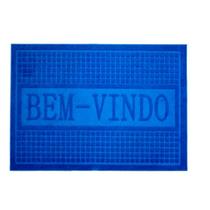Tapete Capacho Bem Vindo Antiderrapante 57X37CM Azul