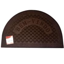Tapete Capacho Bem Vindo Meia Lua Antider 57X37CM Marrom Tapete Capacho Bem Vindo Meia Lua Antider 57X37CM Marrom