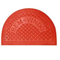 Tapete Capacho Bem Vindo Meia Lua Antider 57X37CM Vermelho Tapete Capacho Bem Vindo Meia Lua Antider 57X37CM Vermelho