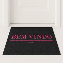 Tapete Capacho Bem Vindo Pink 60x40 - Preto
