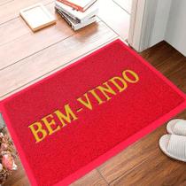 Tapete Capacho Bem Vindo Porta Antiderrapante Entrada Porta Vinil Emborrachado 40x60