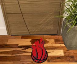 Tapete capacho bola de basquete pegando fogo muito resistente. Tapete capacho bola de basquete pegando fogo muito resistente.