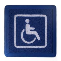 Tapete capacho cadeirante 0,50 x 0,50 azul c/ branco