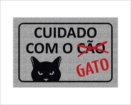 Tapete Capacho Cuidado Com O Gato