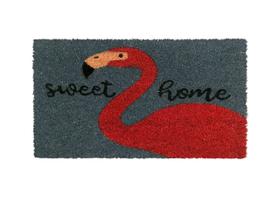 Tapete Capacho de Coco 033x060 -3 - Cinza Vermelho Preto - Edantex