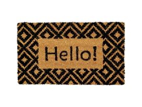 Tapete Capacho de Coco 033x060 -8 - Palha Preto - Edantex