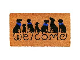 Tapete Capacho de Coco 033x060 -9 - Palha Preto Azul - Edantex