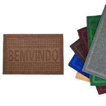 Tapete capacho de porta bem vindo antiderrapante entrada cas