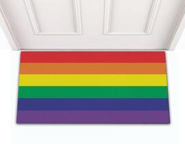 Tapete Capacho de Porta Entrada Decorativo Divertido Bandeira LGBT Colorida 60x30 - JC Tapetes