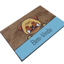 Tapete Capacho Decorativo 60cm X 40cm Bem Vindo Cachorro Com Ossos