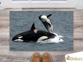 Tapete Capacho Decorativo Entrada Porta Sala Baleia Orca