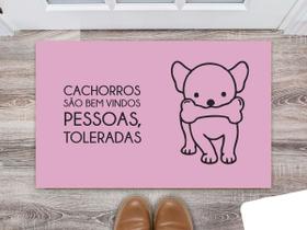 Tapete Capacho Decorativo Entrada Porta Sala Cachorros São Bem Vindos, Pessoas Toleradas Colorido