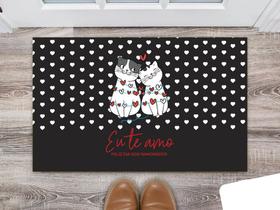 Tapete Capacho Decorativo Entrada Porta Sala Gatinhos Namorados Tapete Capacho Decorativo Entrada Porta Sala Gatinhos Namorados