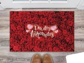 Tapete Capacho Decorativo Entrada Porta Sala Rosas Dia dos Namorados