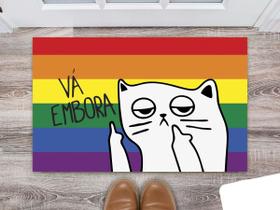 Tapete Capacho Decorativo Entrada Porta Sala Vá embora Colorido