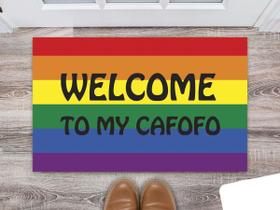 Tapete Capacho Decorativo Entrada Porta Sala Welcome to my cafofo Colorido