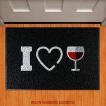Tapete Capacho Decorativo - Eu Amo Vinho Wine