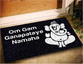 Tapete Capacho Decorativo Ganesha Ganapataye Mantra 60X40 Tapete Capacho Decorativo Ganesha Ganapataye Mantra 60X40