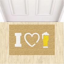 Tapete Capacho Decorativo I Love Chopp Eu Amo Cerveja 60X40.