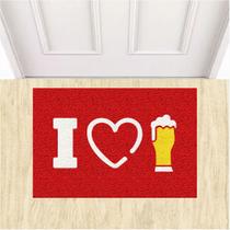 Tapete Capacho Decorativo I Love Chopp Eu Amo Cerveja 60X40. - ZAP TAPETES