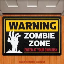 Tapete Capacho Decorativo - Warning Zombie Zone