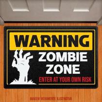 Tapete Capacho Decorativo - Warning Zombie Zone