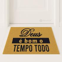 Tapete Capacho DEUS É BOM 60x40 fé senhor Casa Entrada Apto
