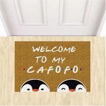 Tapete Capacho Divertido Welcome To My Cafofo Pinguins LGBT.