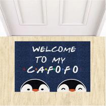 Tapete Capacho Divertido Welcome To My Cafofo Pinguins LGBT.