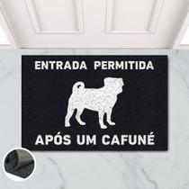 Tapete Capacho Entrada Cafuné Pug 60x40 Cachorro Pet Focinho
