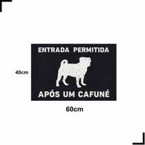 Tapete Capacho Entrada Cafuné Pug 60X40 Cachorro Pet Focinho Tapete Capacho Entrada Cafuné Pug 60X40 Cachorro Pet Focinho