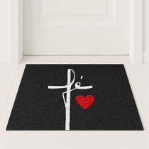 Tapete Capacho Entrada Fé Decoração 60x40 Religioso