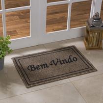 Tapete Capacho Entrada Porta 60x40 Bem Vindo Bege