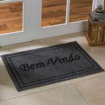 Tapete Capacho Entrada Porta 60x40 Bem Vindo Grafite