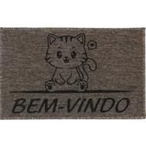 Tapete Capacho Entrada Porta 60x40 Pet Gato Bege