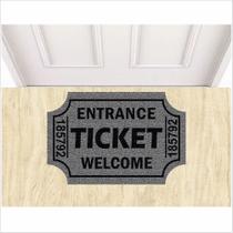 Tapete Capacho Entrance Ticket Welcome 60X40 cm No Formato.