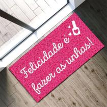Tapete Capacho Felicidade É Fer As Unhas 80X40 Pink Nails Tapete Capacho Felicidade É Fer As Unhas 80X40 Pink Nails